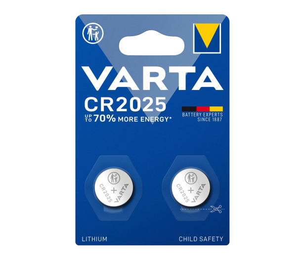 VARTA Litowe Baterie Pastylkowe CR2025 (2 szt.) 6025101402 - 1456631 - zdjęcie